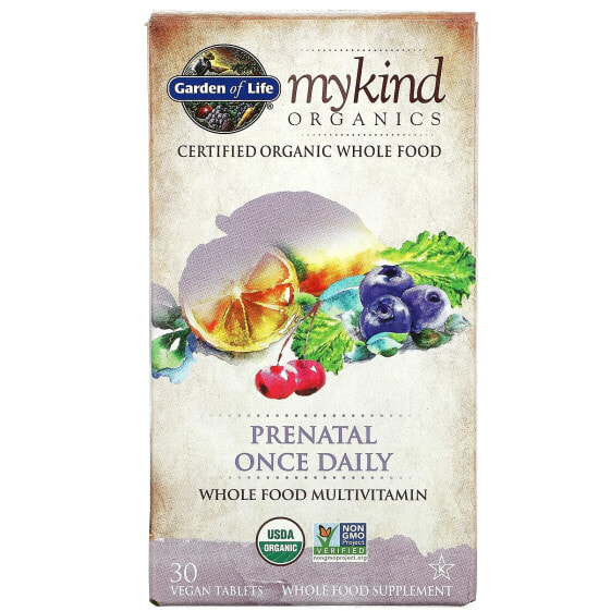 Витамины для беременных Garden of Life MyKind Organics, Prenatal Once Daily, 90 веганских таблеток