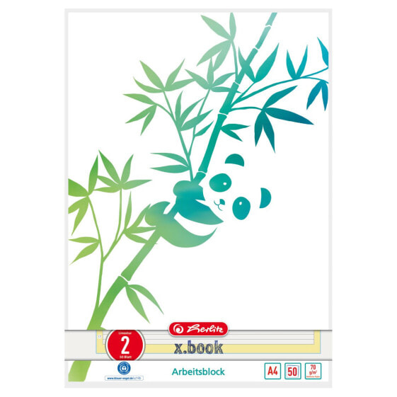 Herlitz GREENline - Image - Green - White - A4 - 50 sheets - 70 g/m² - Lined paper