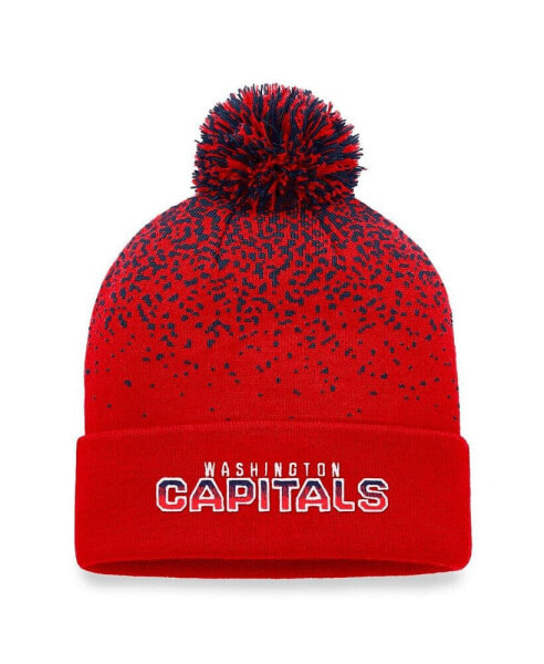 Men's Red Washington Capitals Iconic Gradient Cuffed Knit Hat with Pom
