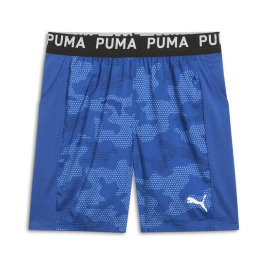 Puma Train Off Season Graphic Woven 7 Inch Shorts Mens Blue Casual Athletic Bott