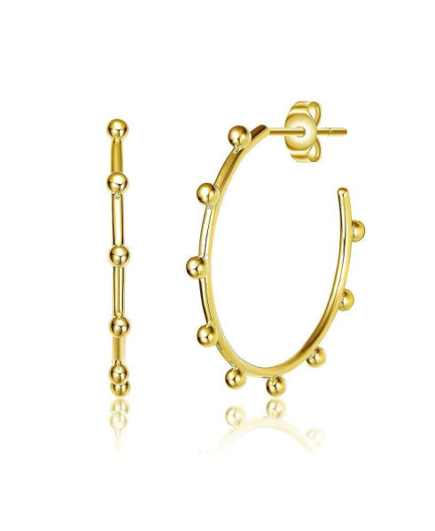 14K Gold Plated Open Hoop Earrings