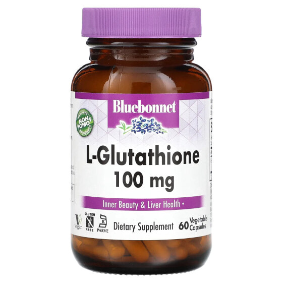 Bluebonnet Nutrition, L-глутатион, 100 мг, 60 растительных капсул