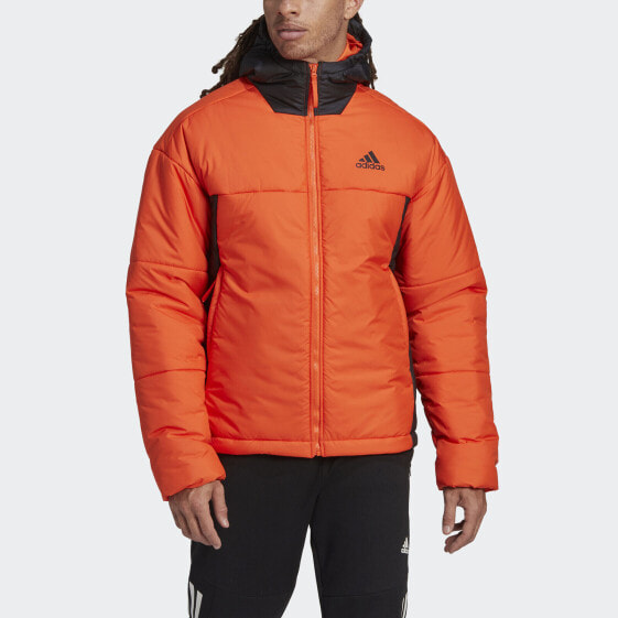 adidas men BSC 3-Stripes Puffy Hooded Jacket