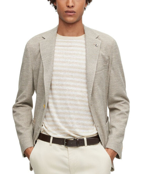 Men's Regular-Fit Micro-Patterned Cloth Jacket