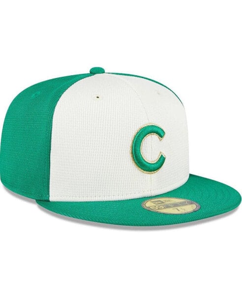 Men's White/Green Chicago Cubs 2024 St. Patrick's Day 59FIFTY Fitted Hat