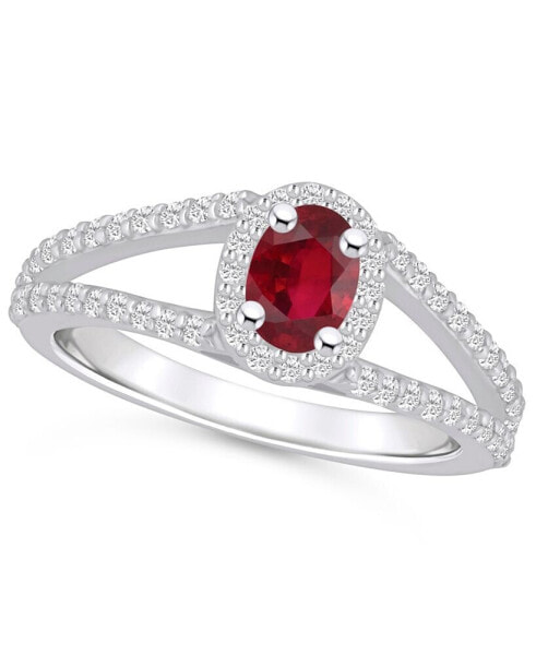 Кольцо Macy's Ruby Diamond Halo