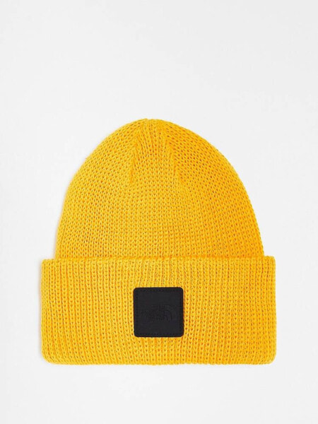 The North Face Explore ribbed beanie in yellow