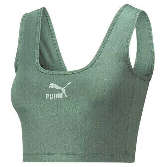Puma T7 Shiny Cropped Top Womens Size S Athletic Casual 53571225