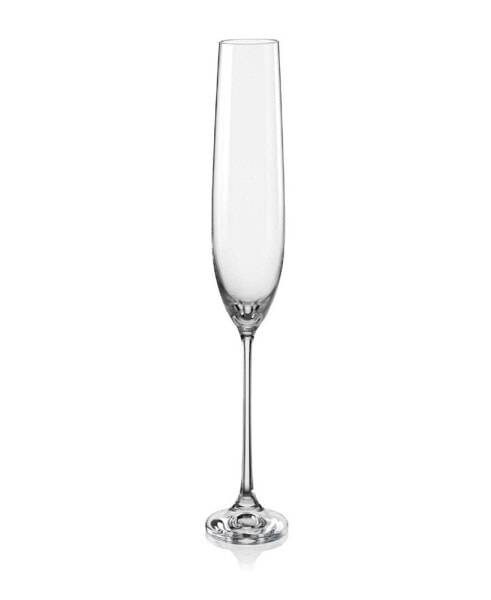 Viola Fluted Champagne Glass 6.5 Oz, Set of 6