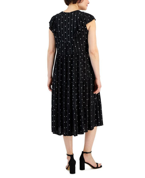 Women's Printed Ruffled Shine Midi Dress, Created for Macy's