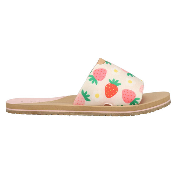TOMS Carly Strawberry Slide Womens White Casual Sandals 10018240T