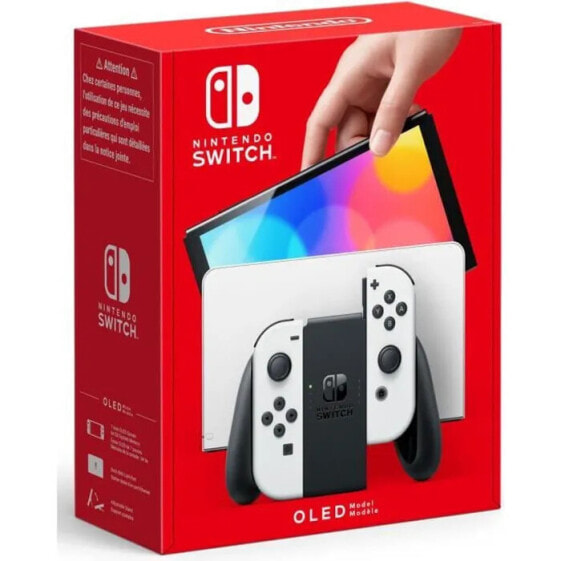Игровая консоль Nintendo Switch OLED модель: новая версия, насыщенные цвета, 7-дюймовый экран - с белым Joy-Con