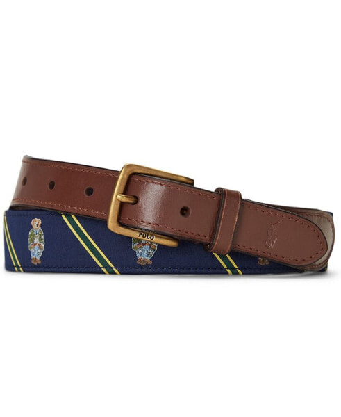 Men's Repp-Striped Polo Bear Belt