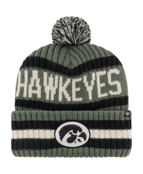 Men's Green Iowa Hawkeyes OHT Military-Inspired Appreciation Bering Cuffed Knit Hat with Pom