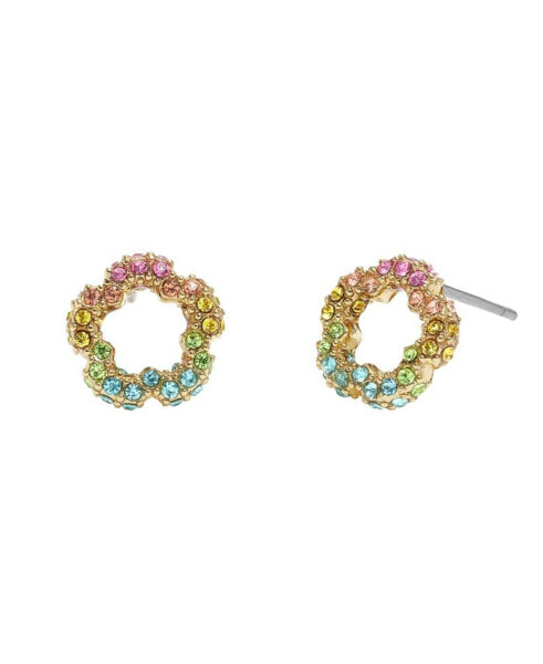 Faux Stone Signature Tea Rose Stud Earrings