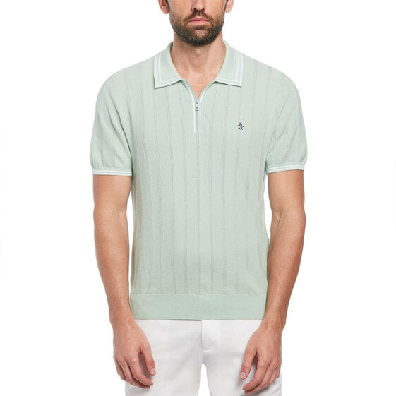 ORIGINAL PENGUIN 1/4 Zip Tipped short sleeve polo