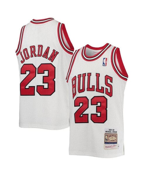 Big Boys Michael Jordan White Chicago Bulls 1997-98 Hardwood Classics Authentic Jersey