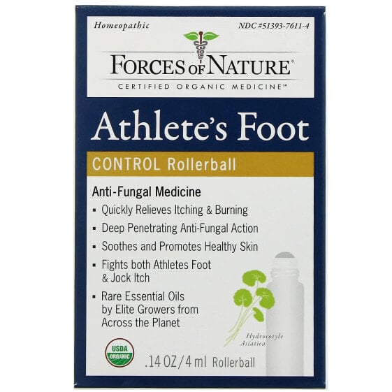 Натуральное растительное средство Athlete's Foot, от Forces Of Nature, 0,14 жид. унций (4 мл)