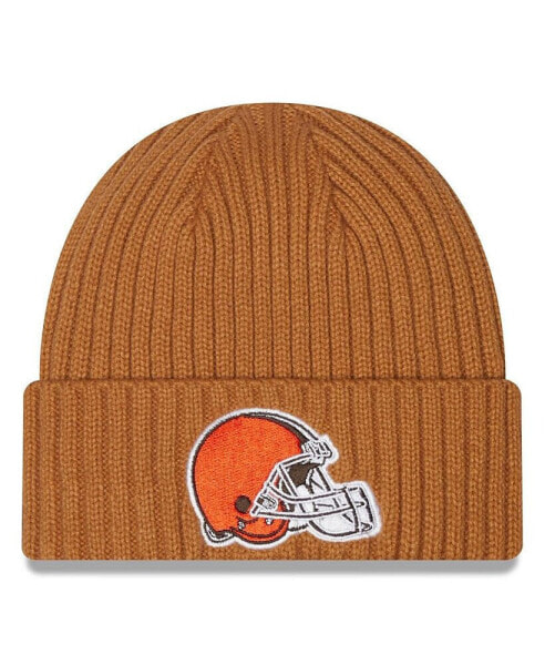 Шапка вязаная с отворотом New Era мужская коричневая Cleveland Browns Core Classic