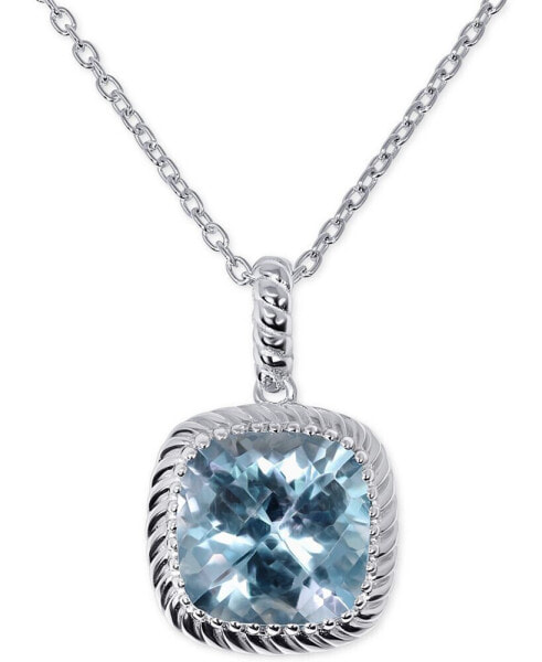 Macy's blue Topaz 18" Pendant Necklace (8-1/2 ct. t.w.) in Sterling Silver
