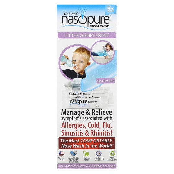 Nasopure, Dr. Hana's Nasal Wash, набор для промывания носа, для детей от 2 до 102 лет, набор из 6 предметов
