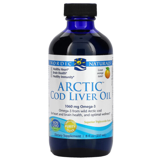 Рыбий жир Arctic Cod Liver Oil, Lemon, 8 fl oz (237 ml) Nordic Naturals