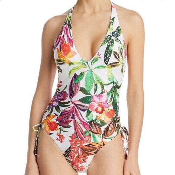 Trina Turk 259921 Women Welcome To Miami High-Leg One Piece Swimsuit Size 10