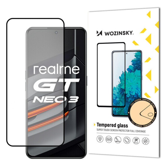 Wytrzymałe szkło hartowane 9H na cały ekran Realme GT Neo 3 z ramką Case Friendly czarny