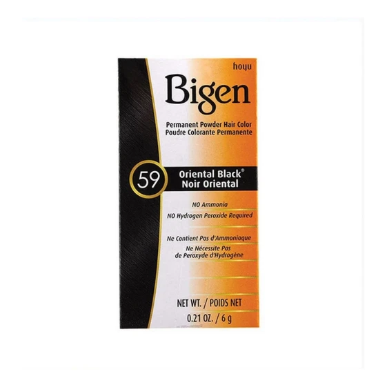 Bigen Permanent Powder Hair Color 59 Oriental Black  Перманентный порошок для окрашивания волос без аммиака, оттенок черный 6 г