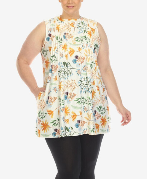 Plus Size Floral Sleeveless Tunic Top