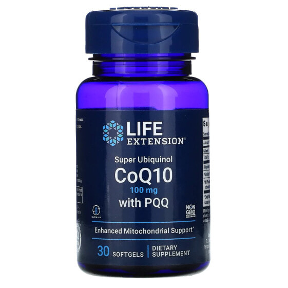Super Ubiquinol CoQ10 with PQQ, 100 mg, 30 Softgels