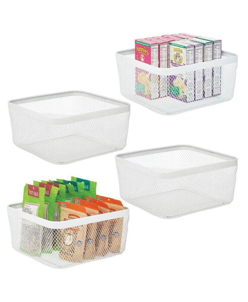 Metal Wire Food Organizer Storage Bin - 4 Pack