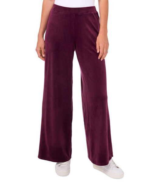 Women's Velour Pull-On Wide-Leg Pants