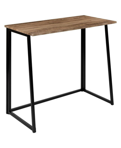 Oakdale Folding Computer Desk With Wood Grain Finish Top And Folding Metal Legs