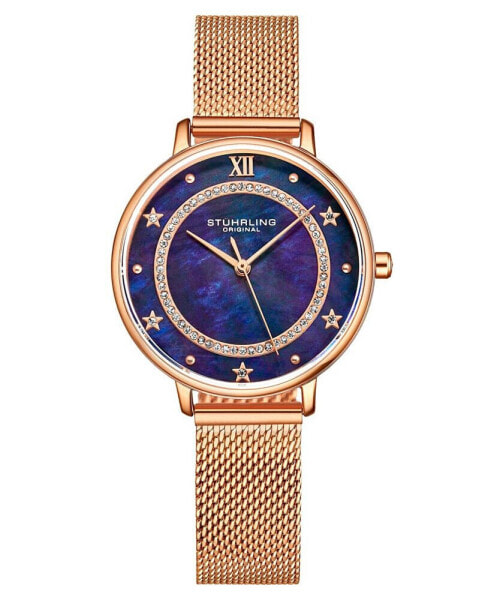 Часы Stuhrling Rose Gold Tone Mesh Watch