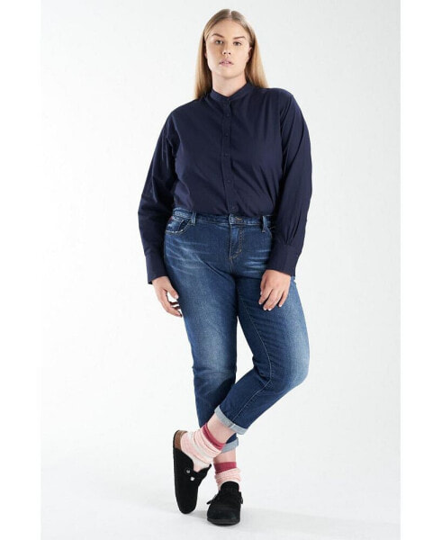 Plus Size Mid Rise Boyfriend Jeans