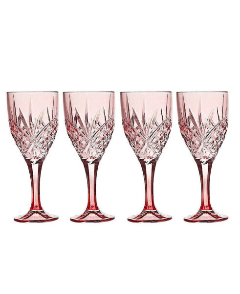 Dublin Blush Crystal Goblets, Set of 4