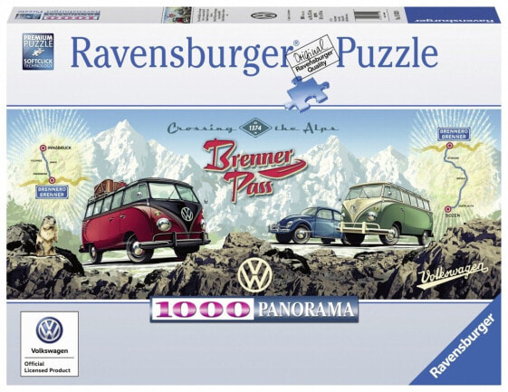 Ravensburger Puzzle 1000 elementów. Busem przez Alpy (GXP-632979)