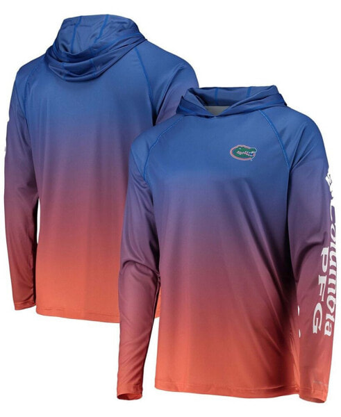 Men's Royal Florida Gators Terminal Tackle Omni-Shade UPF 50 Long Sleeve Hooded T-shirt