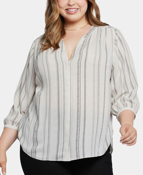 Plus Size Sleeveless Pintuck Blouse