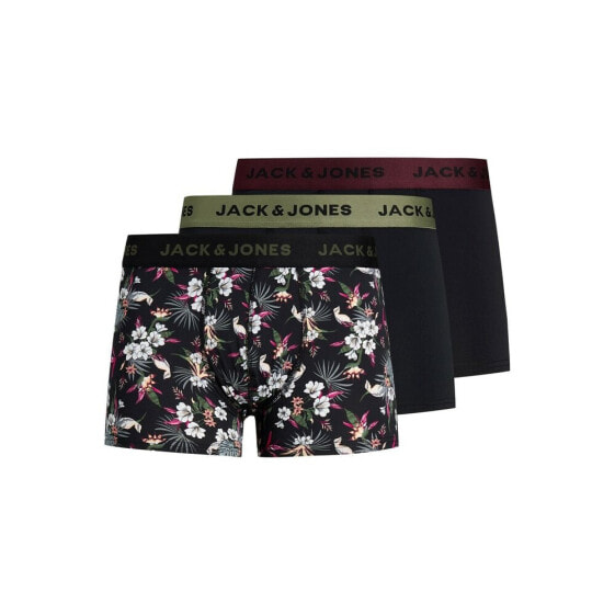 JACK & JONES Set Of 3 Boxers Flower Microfiber