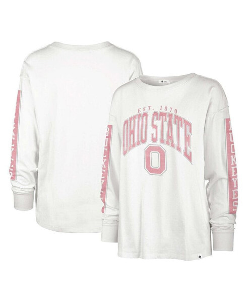 Women's White Ohio State Buckeyes Statement SOA 3-Hit Long Sleeve T-shirt