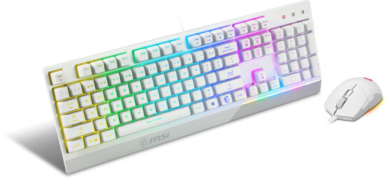 MSI S11-04DE305-CLA - USB - Mechanical - QWERTY - RGB LED - White - Mouse included