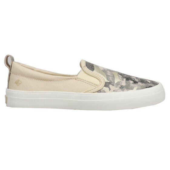 Sperry Crest Twin Gore Camo Slip On Womens Off White Sneakers Casual Shoes STS8