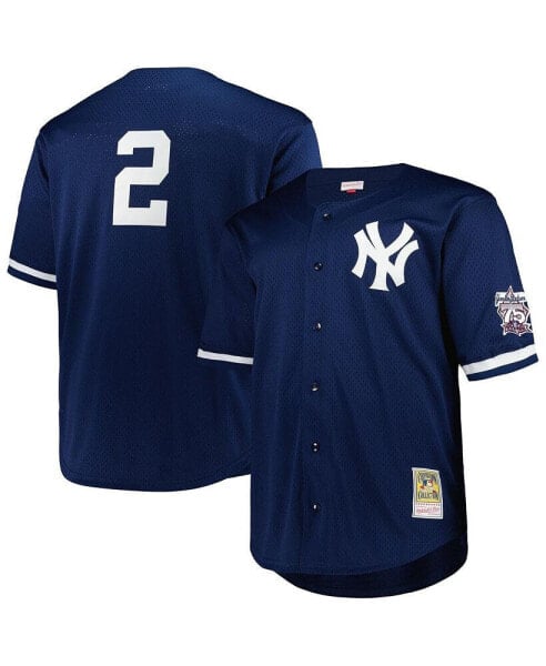 Men's Derek Jeter Navy New York Yankees Big Tall Cooperstown Collection Mesh Batting Practice Jersey