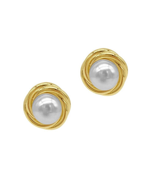 Imitation Pearl Framed Earrings