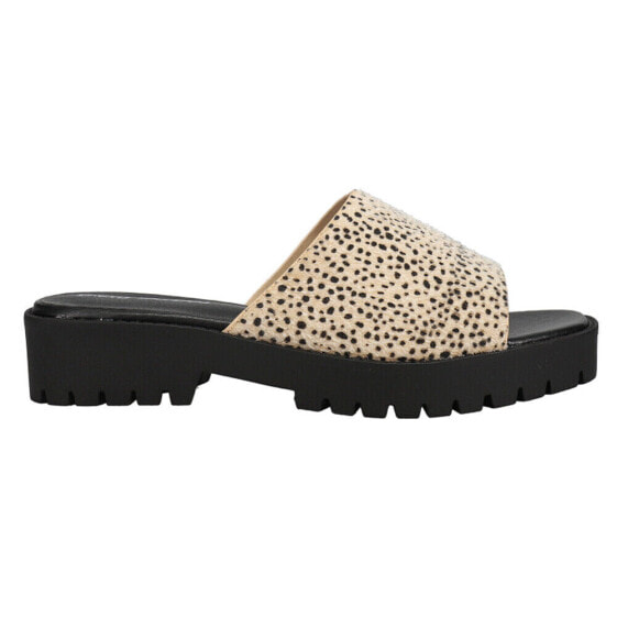 Dirty Laundry Respect Cheetah Platform Slide Womens Beige, Black Casual Sandals