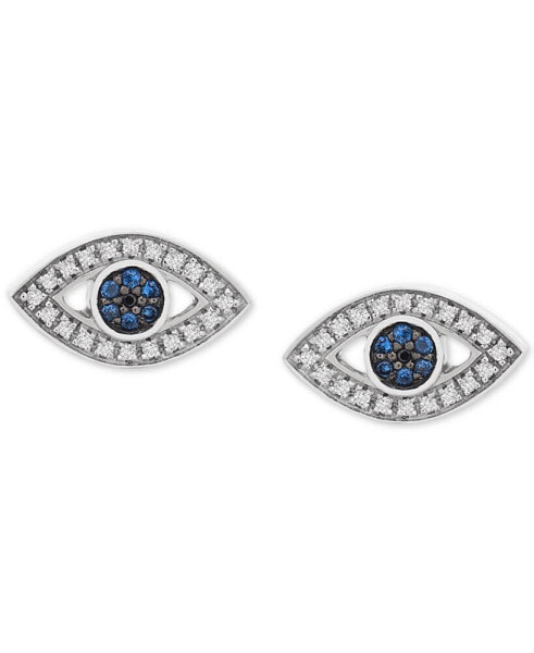 Diamond Evil Eye Stud Earrings (1/8 ct. t.w.) in 14k White Gold, Created for Macy's