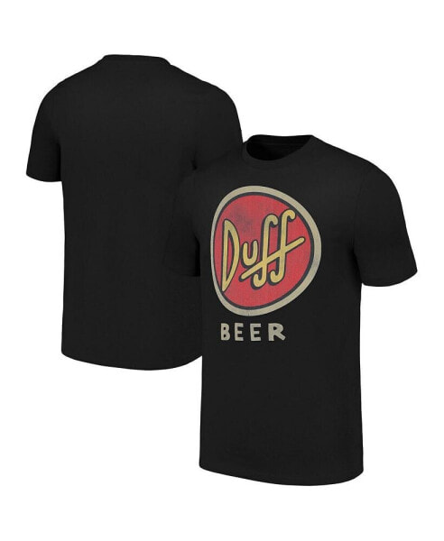 Men's and Women's Black Distressed The Simpsons Vintage-Like Duff T-shirt