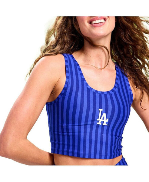 Women's Royal Los Angeles Dodgers Printed Crop Tank Top